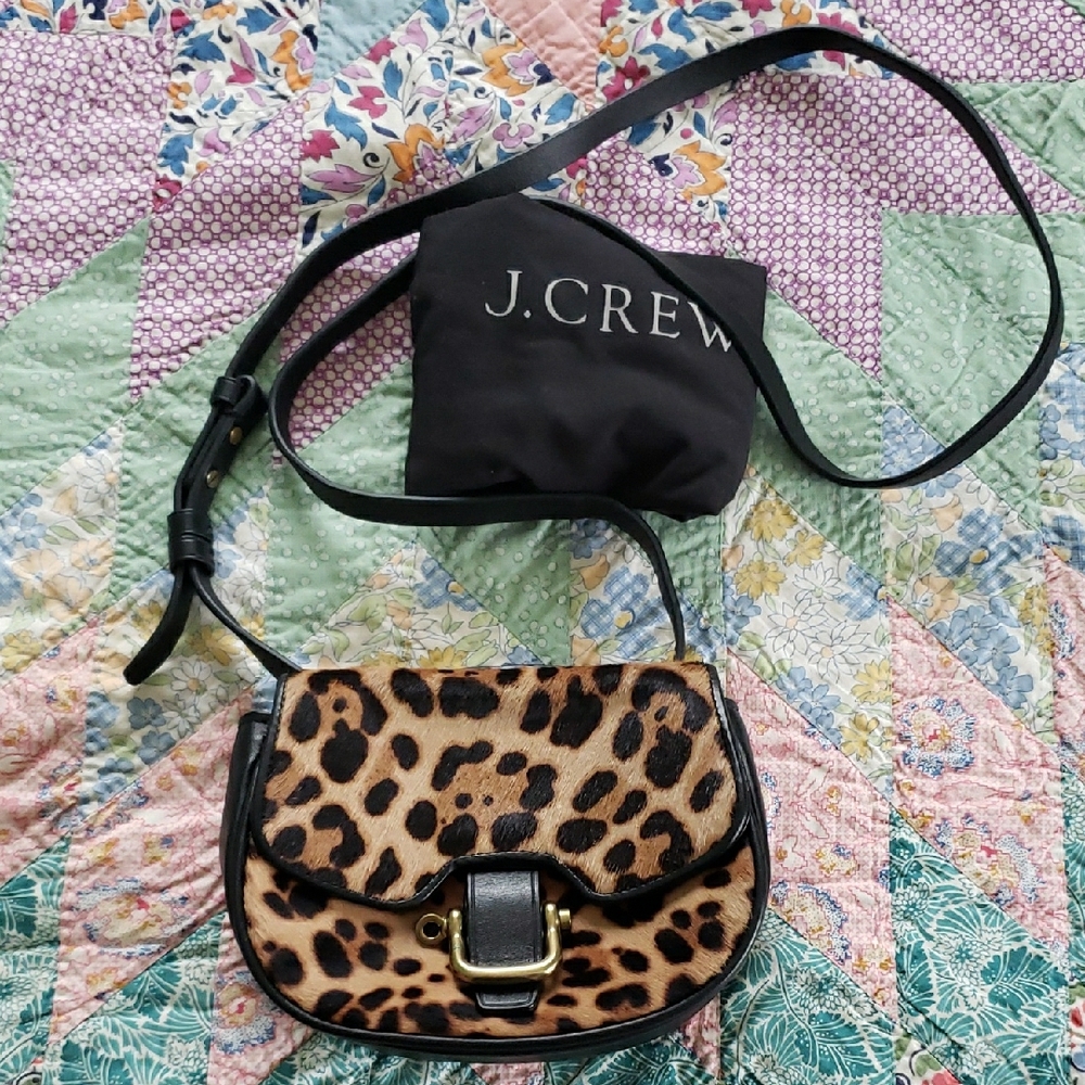 J. Crew Leopard Print Crossbody Bag